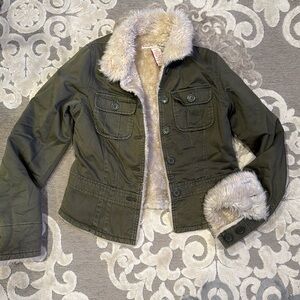 Abercrombie and Fitch Cargo Shearling Jacket size S